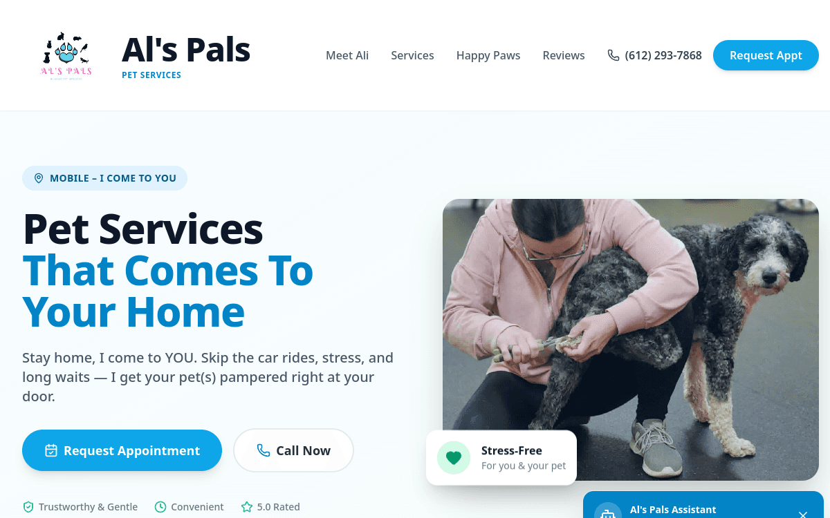 Al's Pals In-Home Pet Care homepage